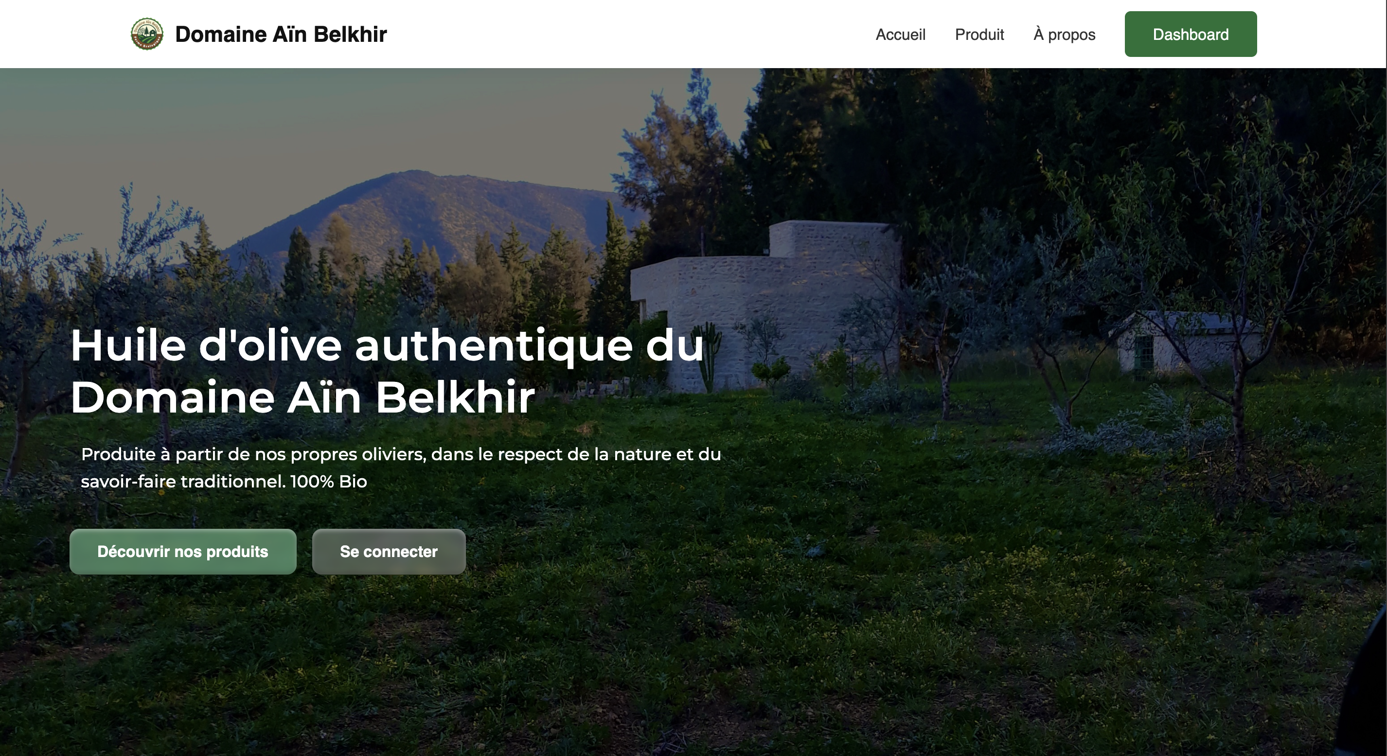 Website design for Tunisian olive oil producer — Domaine Aîn Belkhir